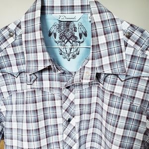Men's 7 Diamond short sleeve snap closure Western Style XXL Shirt